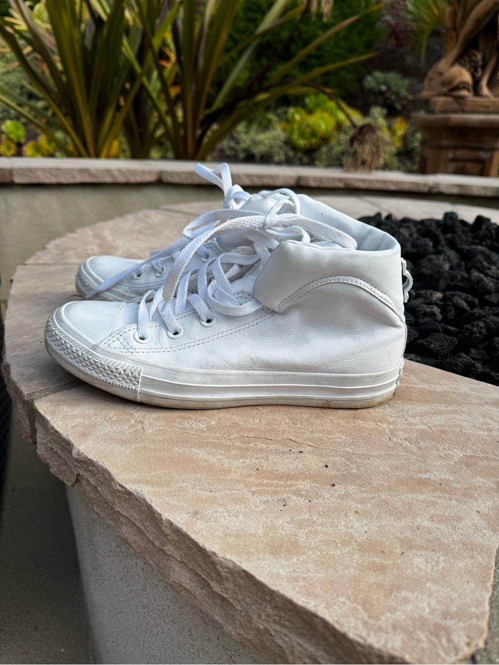 Women’s White High-Top Lace-Up Sneakers